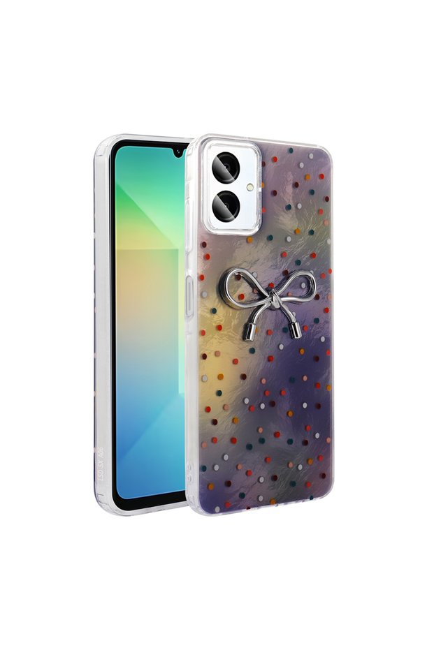 Samsung Galaxy A06 Compatible Case Shiny Design Surface Figured Ponti Silicone Cover