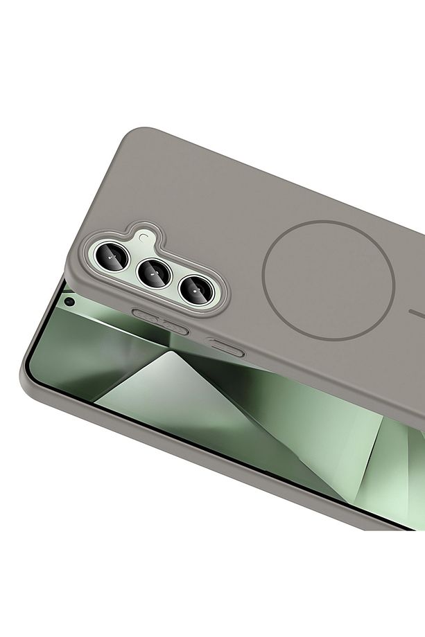 Galaxy S24 FE Kılıf Magsafe Şarj Özellikli Zore Ruby Silikon Kapak - Siyah - 7