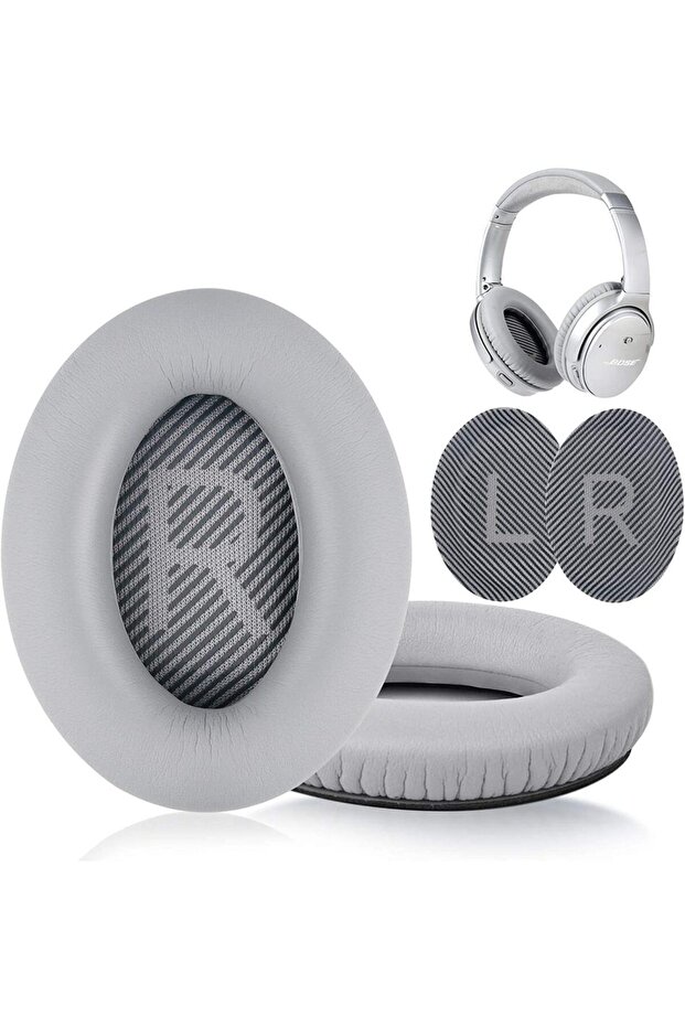 GRAY Replacement Ear Pads for BOSE QC35 QC45 for QuietComfort 35 45 & 35 II Headphones Memory Foam E