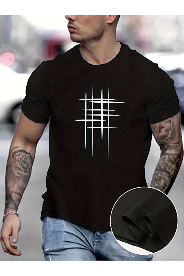 Casual Short Sleeve T-Shirt for Men - Round Neck, Soft Polyester Fabric,