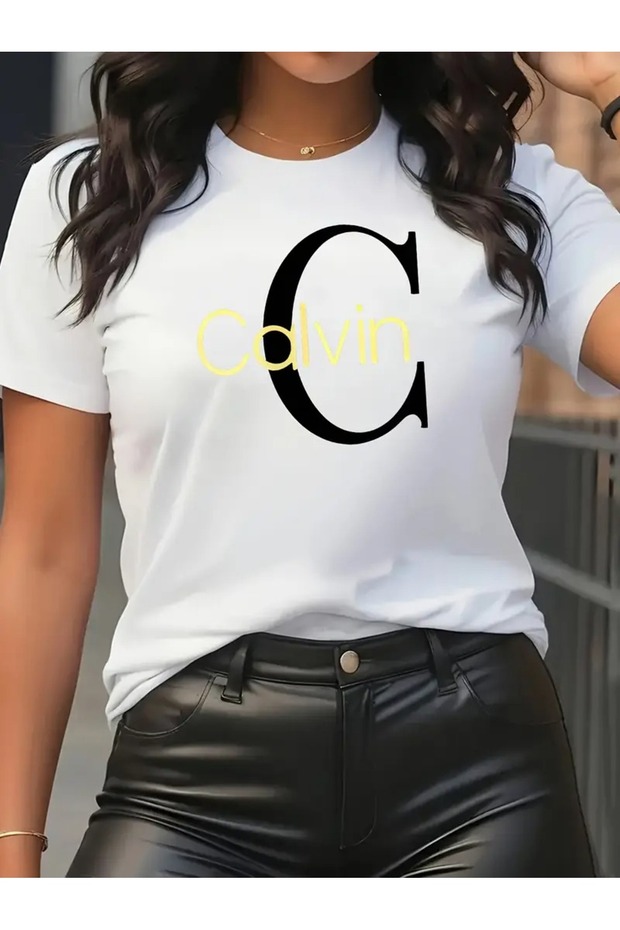 Stylish Printed T-Shirt - Round Neck Short Sleeve T-Shirt for Women, Comfortable