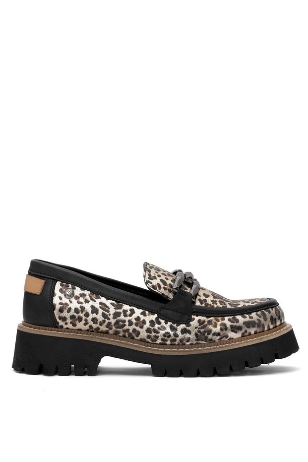 D25Ya-3695 Women's Genuine Leather Casual Shoes Gold