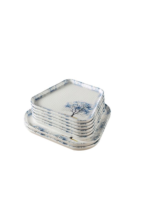 Zyra serisi 6 kişilik stackable Kahvaltı takımı pasta seti kahvaltılık özel yapım set sunum tabağı - 3