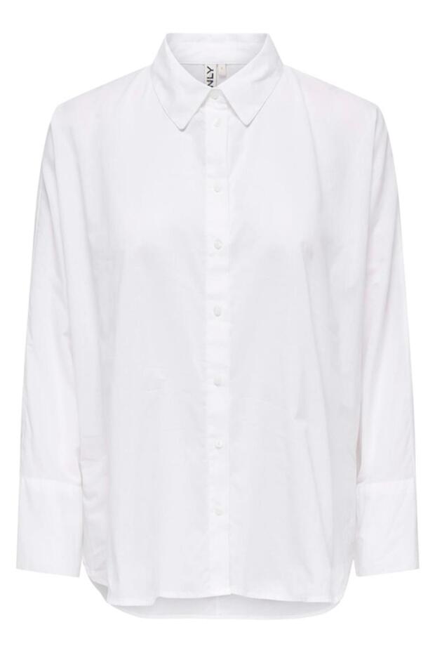 Kadın Klasik Kesim Uzun Kollu Dokuma Gömlek - Lina Grace - 3