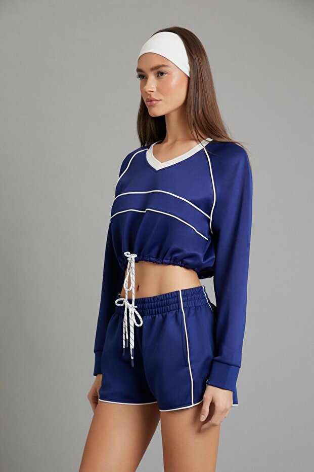 Active Piped Detaylı Sweatshirt - 5