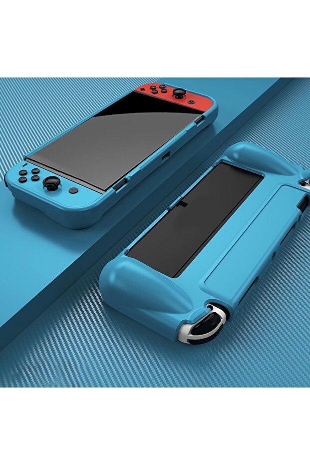 جراب حماية أزرق من السيليكون الناعم لجلد الألعاب لجهاز Nintendo Switch OLED Gam