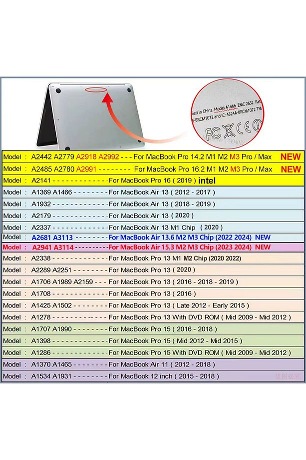 Apple MacBook 15' Air M2 2023 A2941  Macbook Koruyucu Sert Parlak Simli 1mm Ultra İnce Sağlam Kılıf - 9