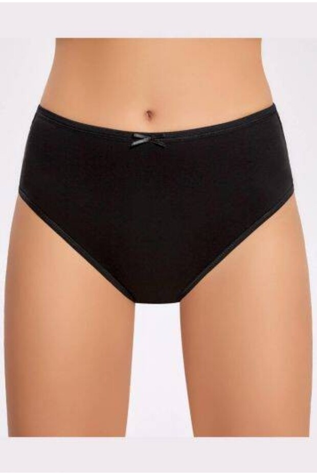 Black Women's Bato Panties with Bow and Piping