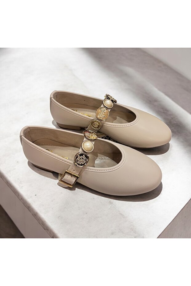 Gold Buckle Detail Balerina