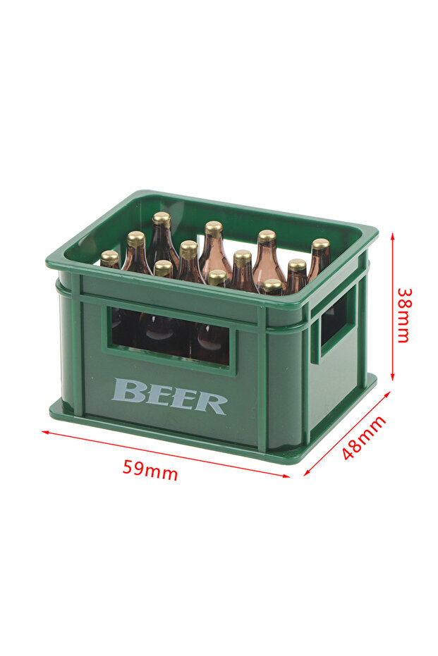 Green 1:12 Dollhouse Mini Beer Drink Bottle Beer Box Drink Box Bar Kitchen Decor Toy