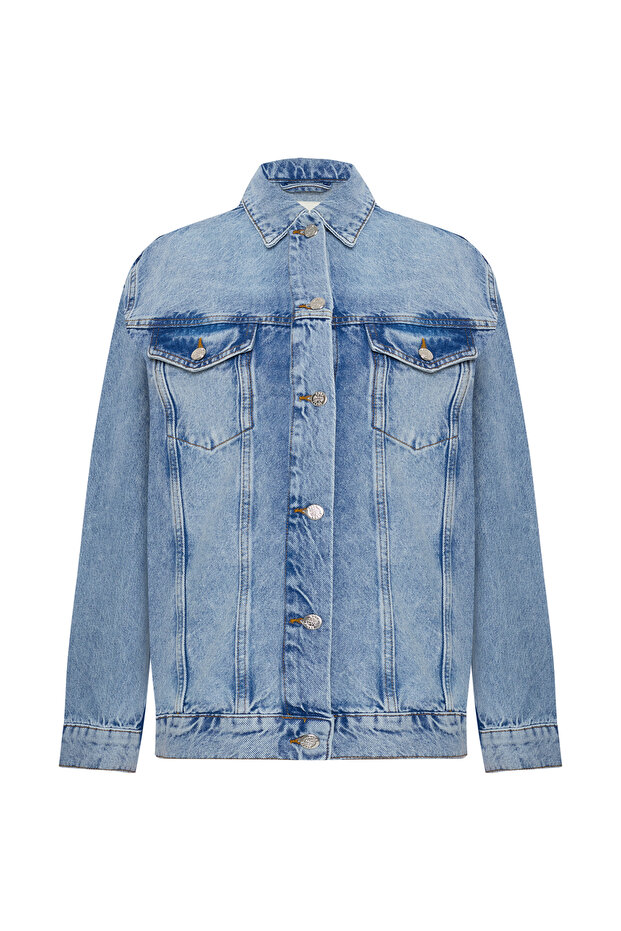 سترة جينز كبيرة الحجم - 5