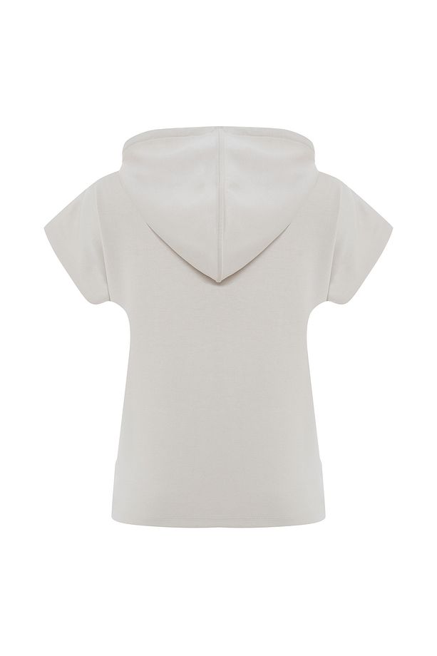 LOOSE FIT KAPÜŞONLU KISA KOLLU SWEATSHIRT - 5