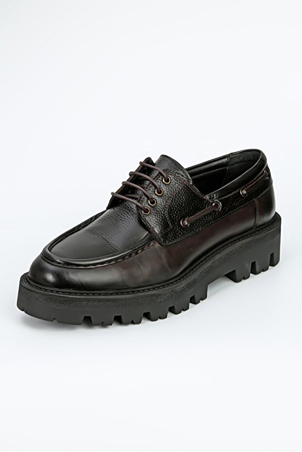 Azzurro Genuine Leather Handmade Men's Brown Casual Shoes