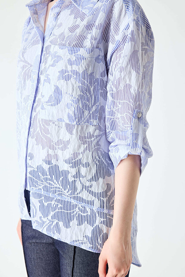 Cep detaylı viskon gömlek - 2