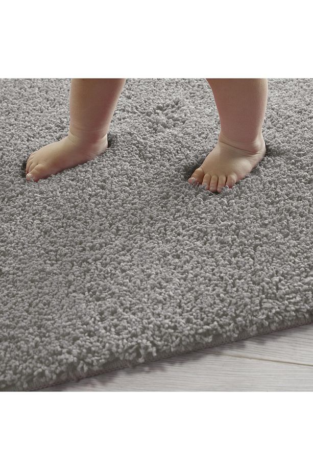 Soft Shaggy Tek Parça Gri 60x100 cm Doğal Kaymaz Taban Paspas - 4