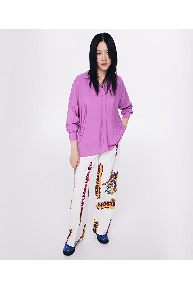 Simple Designed Flowing Blouse - 6