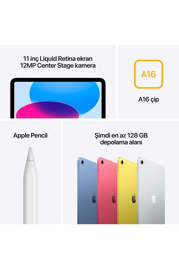 iPad (A16) Wi-Fi 256GB MD4J4TU/A - Sarı - 7
