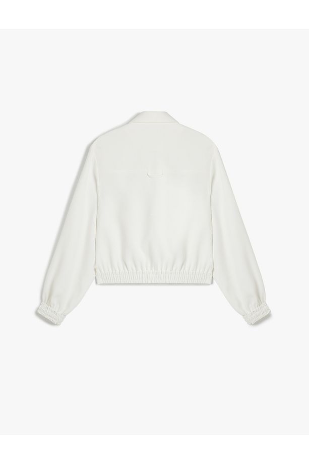Regular Fit Fermuarlı Uzun Kollu Bomber Ceket - 4