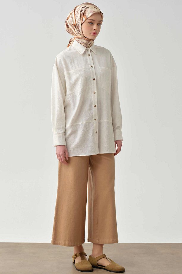 Bol Paça Canvas Pantolon - Camel - 2
