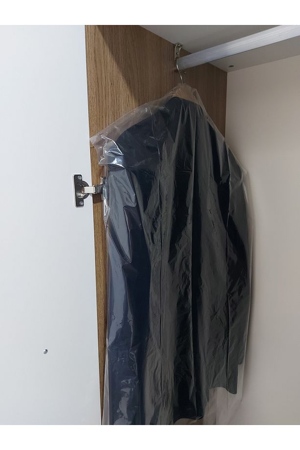 Elbise Torbası 65x105cm 10 Adet Askı Delikli Omuz Kesimli Kaban Ceket Gömlek Elbise Poşeti - 2