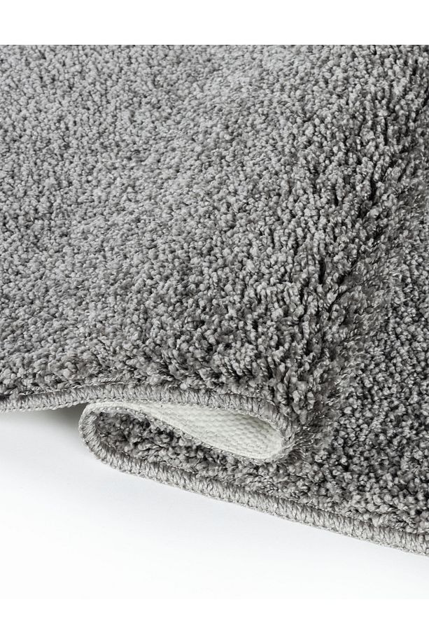 Soft Shaggy Tek Parça Gri 60x100 cm Doğal Kaymaz Taban Paspas - 6