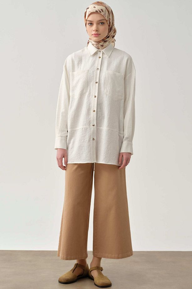 Bol Paça Canvas Pantolon - Camel - 3