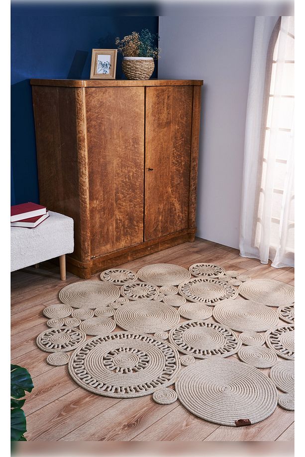 Halı Magnolia 9132 Jüt Örgülü Dekoratif Jüt Hasır Halı - 1