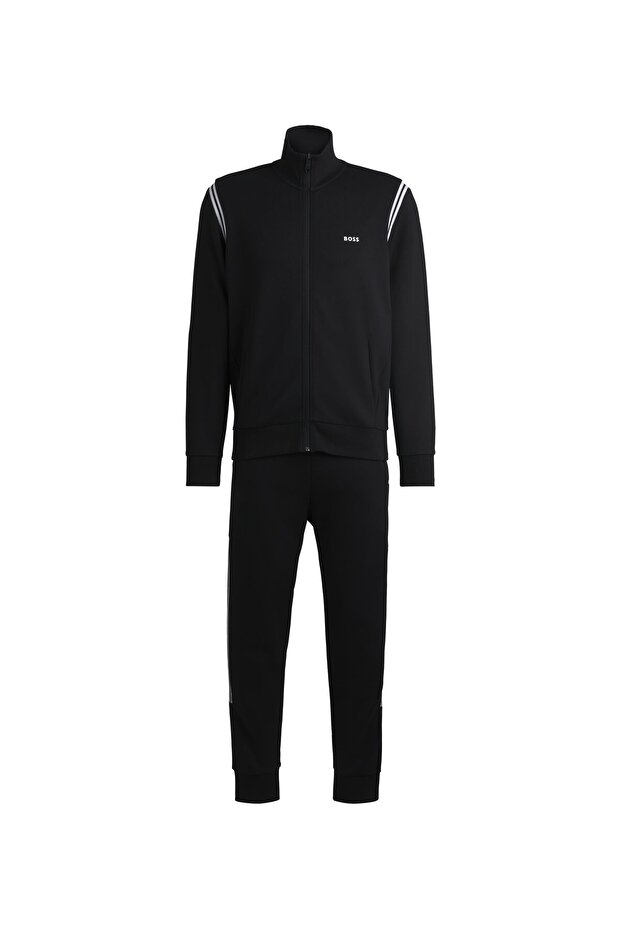 Şerit detaylı esnek pamuk regular-fit eşofman takımı - 5