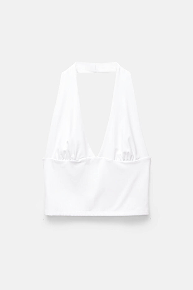 Sırt dekolteli halter yaka top - 6