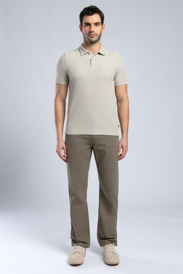 Jody Men's Polo Collar T-Shirt Beige