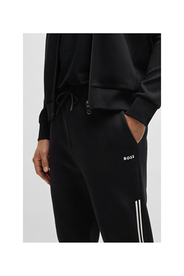 Şerit detaylı esnek pamuk regular-fit eşofman takımı - 4