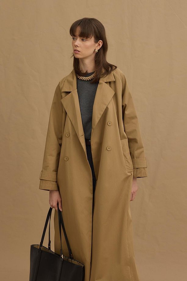 Maxi Trençkot Camel - 2