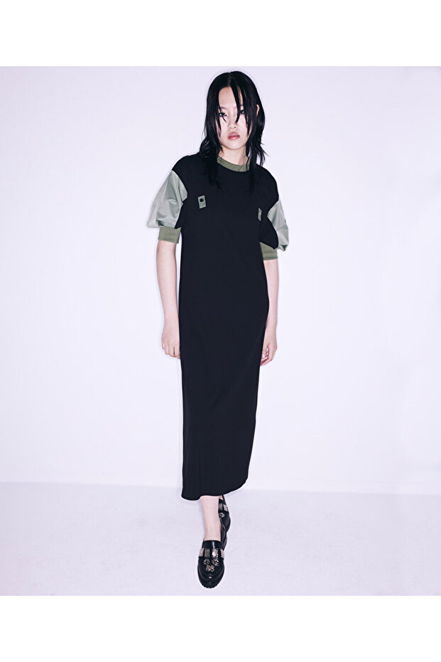 Technical Fabric Mix Dress