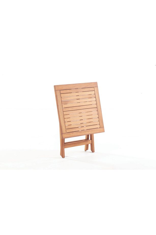 Truva 80x80 Cm Ahşap Iroko Katlanabilir Kare Bahçe-Balkon-Teras Masası - 6
