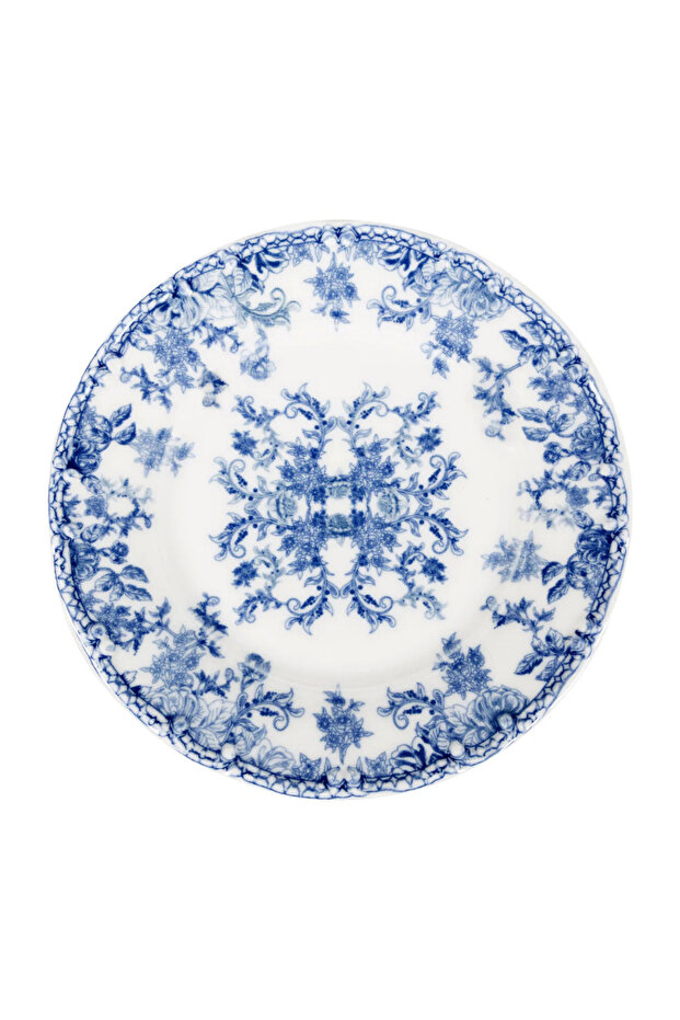 Blue Dream Small Size 6 Pieces 17 cm Porcelain Blue Classic Dessert Plate Set