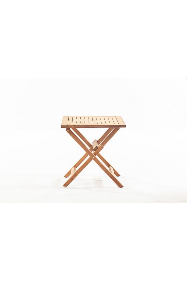 Truva 80x80 Cm Ahşap Iroko Katlanabilir Kare Bahçe-Balkon-Teras Masası - 5