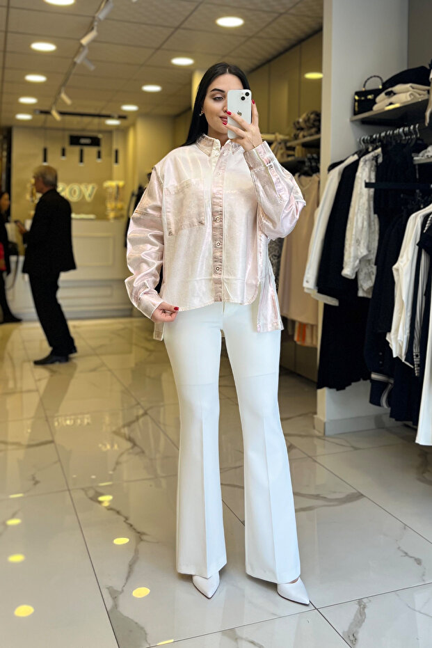 Pembe Parlak Gömlek - 1