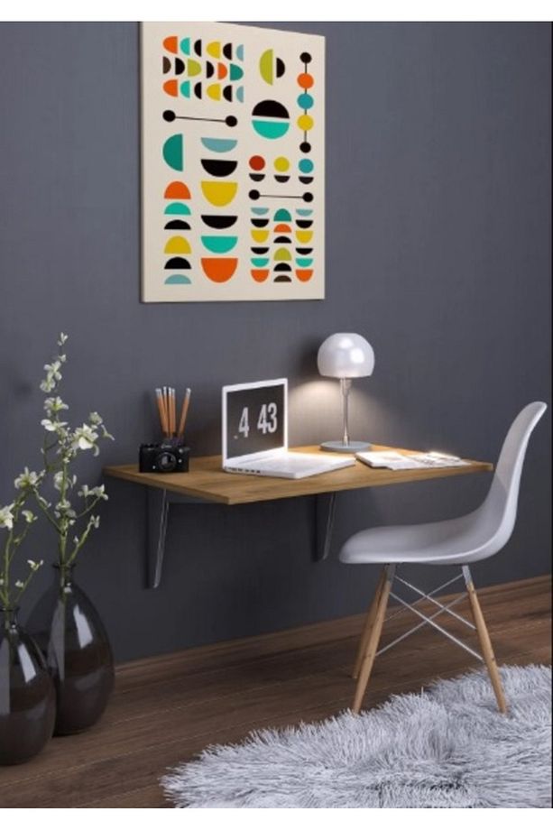 Katlanır Çalışma Masası Mutfak Masası Duvara Monte 70 x 45 cm - 1
