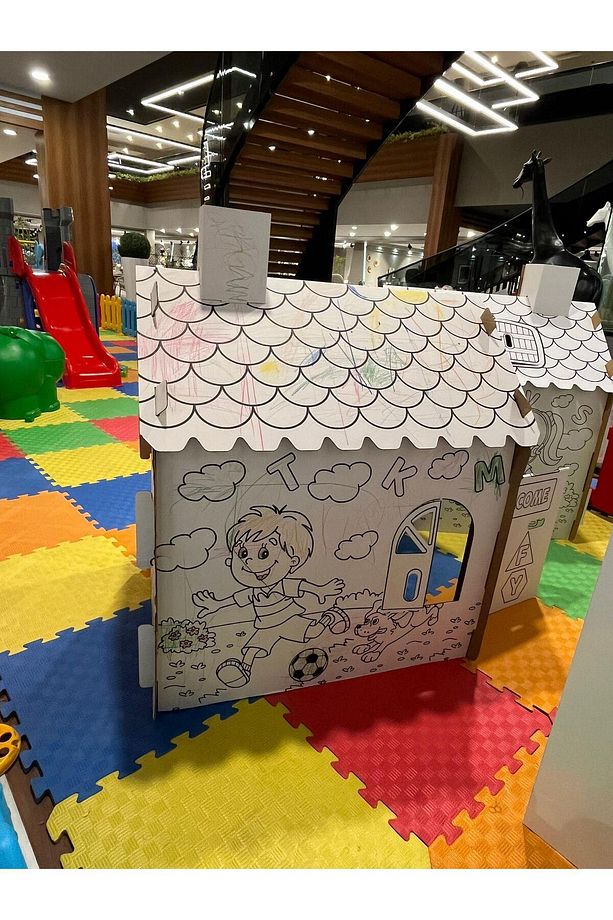Kolix Çocuklar İçin Karton Boyama Evi - Pastel Boya Hediyeli - 3
