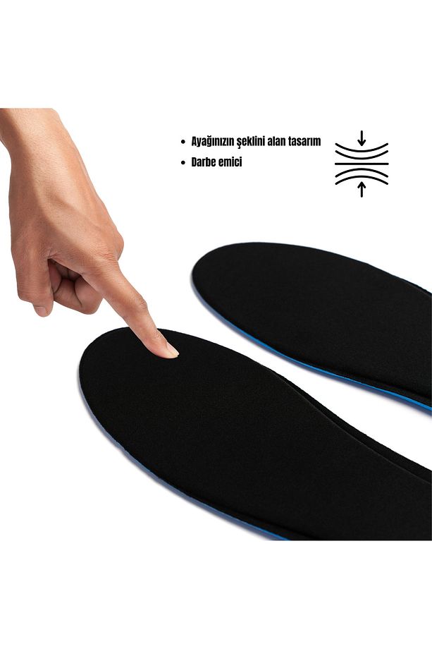 Memory Foam Ayakkabı Tabanlığı Ortapedik Yastıklı Unisex M800(M300) Model Tabanlık Siyah - 4