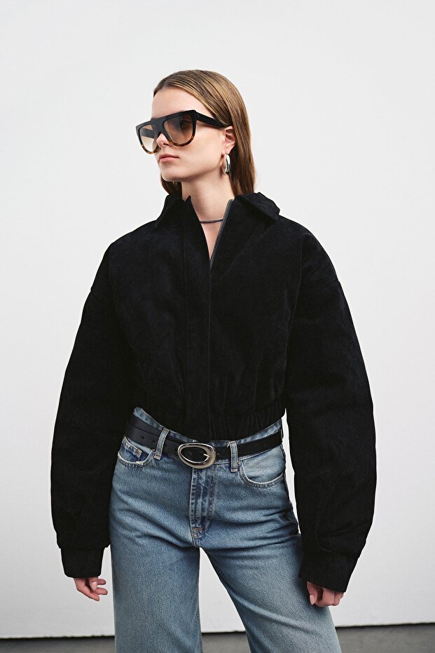 Suni suet crop ceket - 1