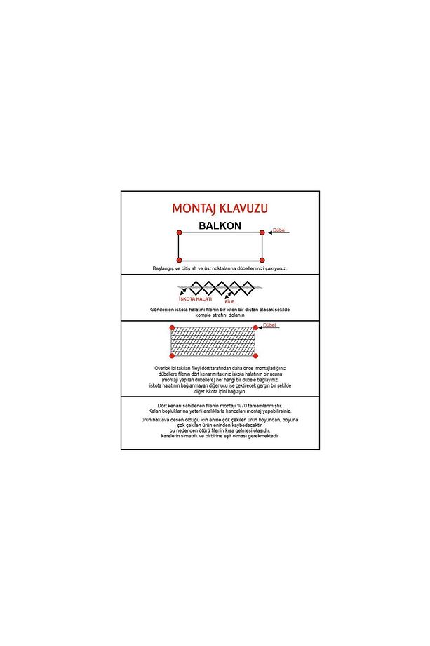 KALIN İPLİ Çocuk Filesi, Balkon Filesi 2mtx4mt - 8
