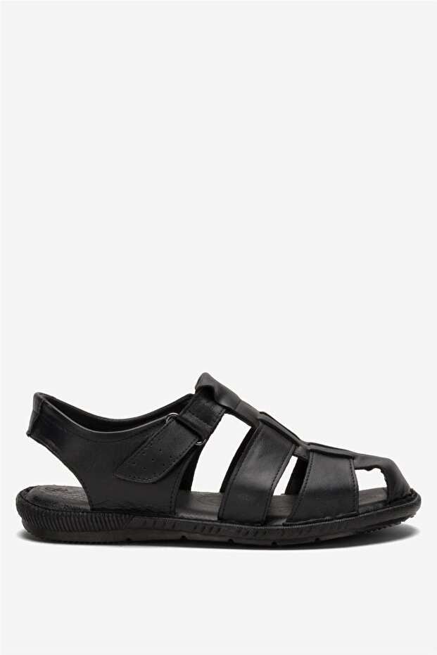 Men's Genuine Leather Summer Lightweight Casual Shoes Sandals Black