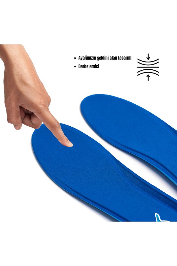 Memory Foam Ayakkabı Tabanlığı Ortapedik Yastıklı Unisex 100 Model Tabanlık Mavi - 4