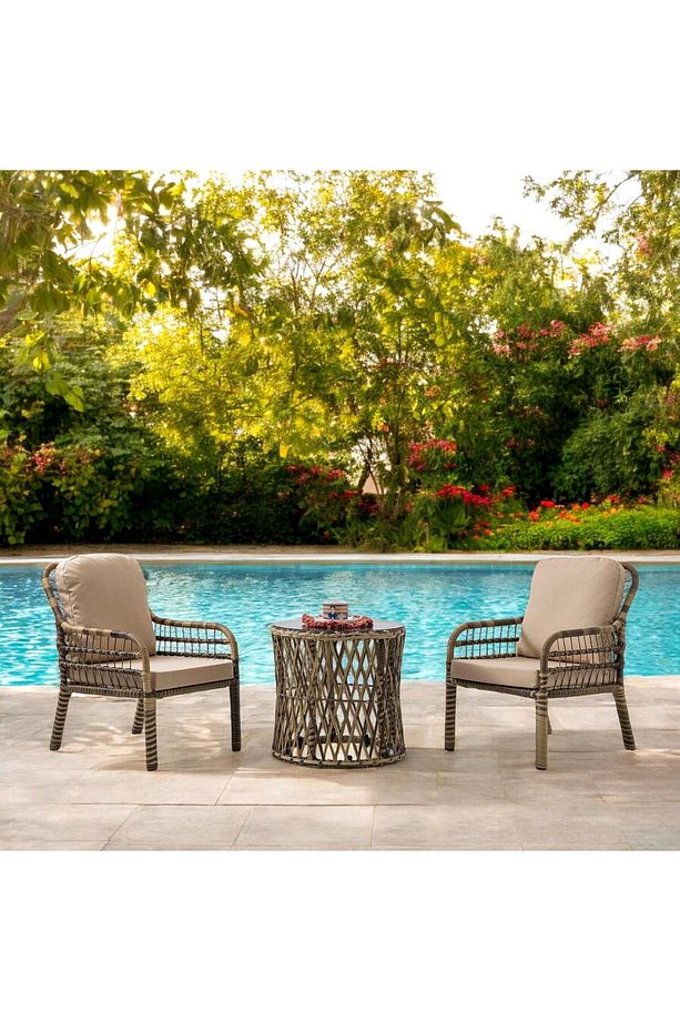 Capri Swing Pisa Tekli Rattan Balkon Oturma Grubu | Açık Kahve | 703 - 2