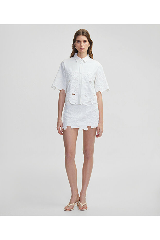 Nakışlı cutout ceket - 7