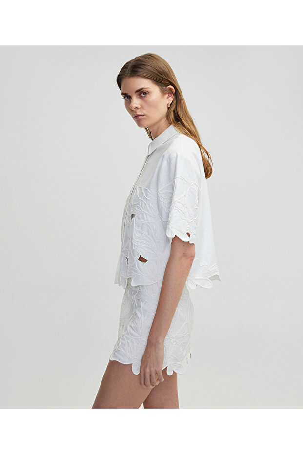 Nakışlı cutout ceket - 6