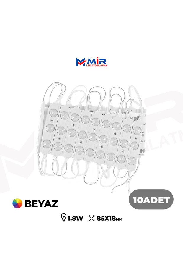 CFR 10 Adet 1.8 Watt 3 Ledli Parmak Led Modül Mercekli Beyaz,Gün ışığı,amber (sarı),kırmızı 12v - 1