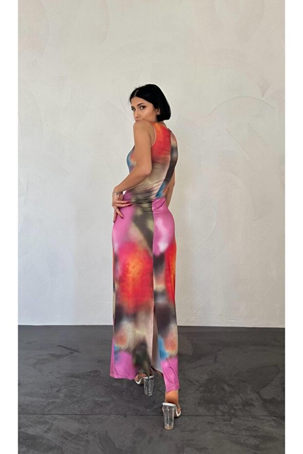 Colorful Tie-Dye Patterned Dress