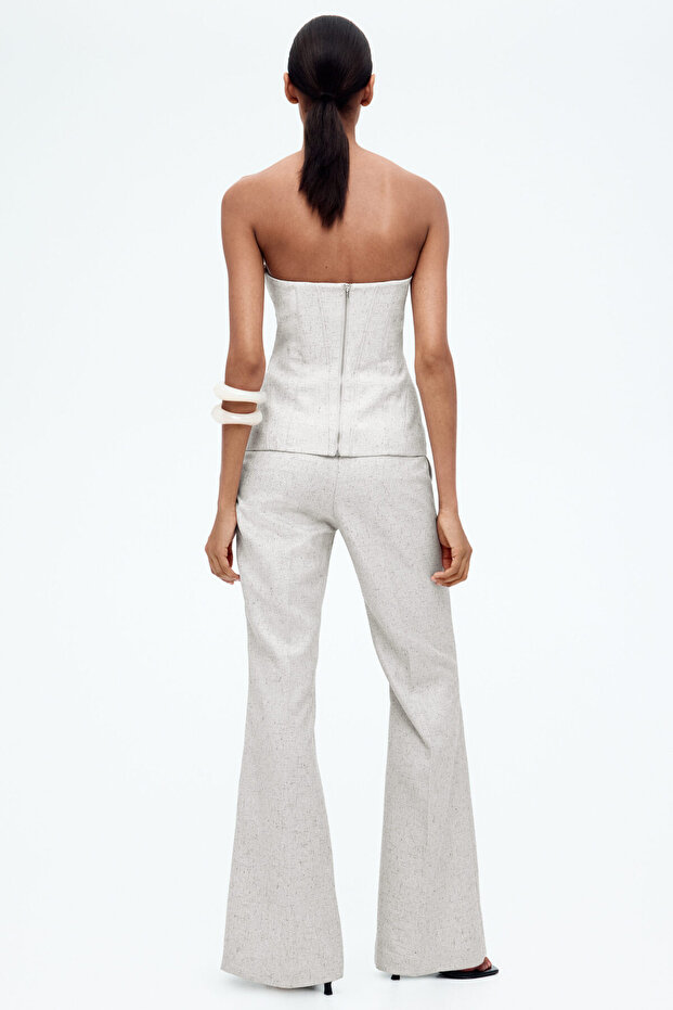 Kat İzli İspanyol Paça Pantolon - 4